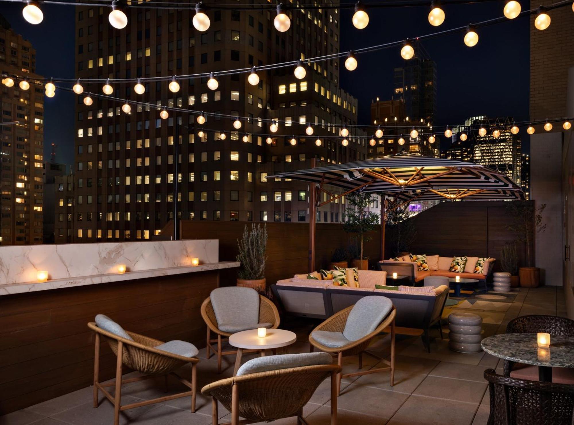 ヒルトン ガーデン イン タイムズ スクエア ニューヨーク エクステリア 写真 The rooftop bar at the Standard East Village